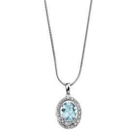 DIAMOND AQUAMARINE NECKLACE
